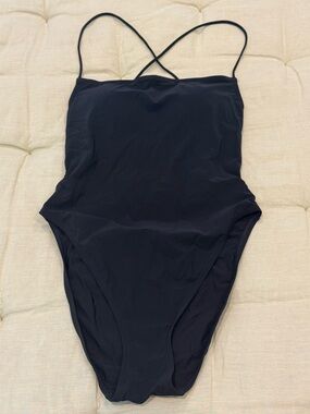 Tory Burch Tie Back One-Piece Swimsuit in Black
